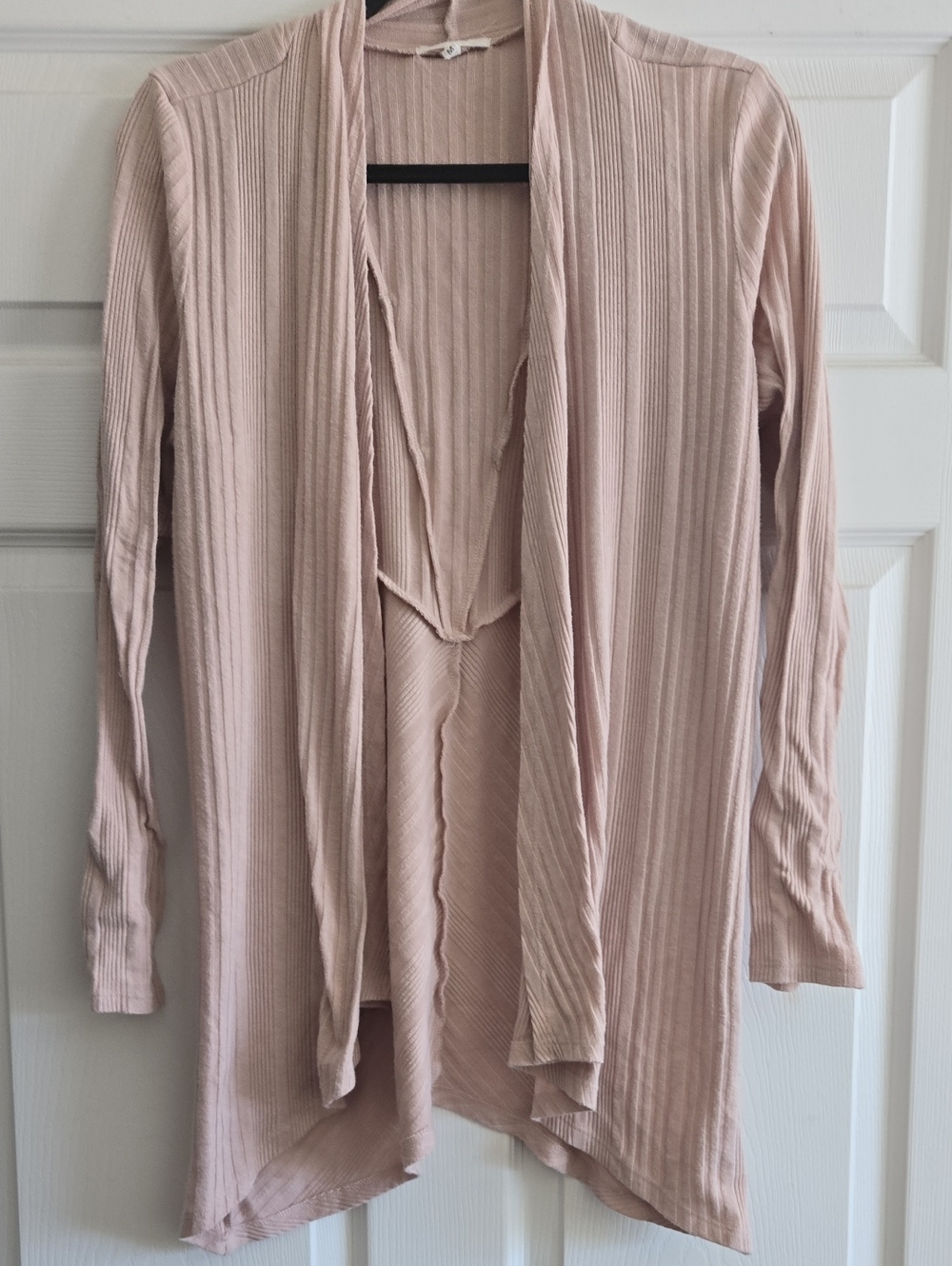 Maurices Ribbed Open-Front Cardigan - Blush